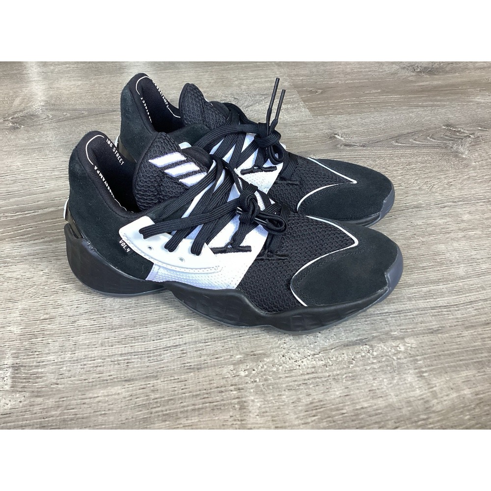 Adidas Mens Harden Vol. 4 FV5597 Black Basketball Shoes Sneakers Size 7.5